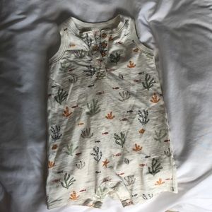 Little. & Co. one piece shorts with button bottoms